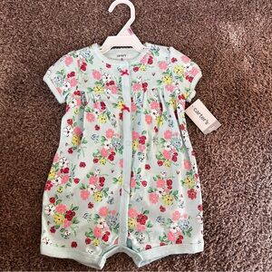 Carter's Snap-Up Romper with Floral Design 9M